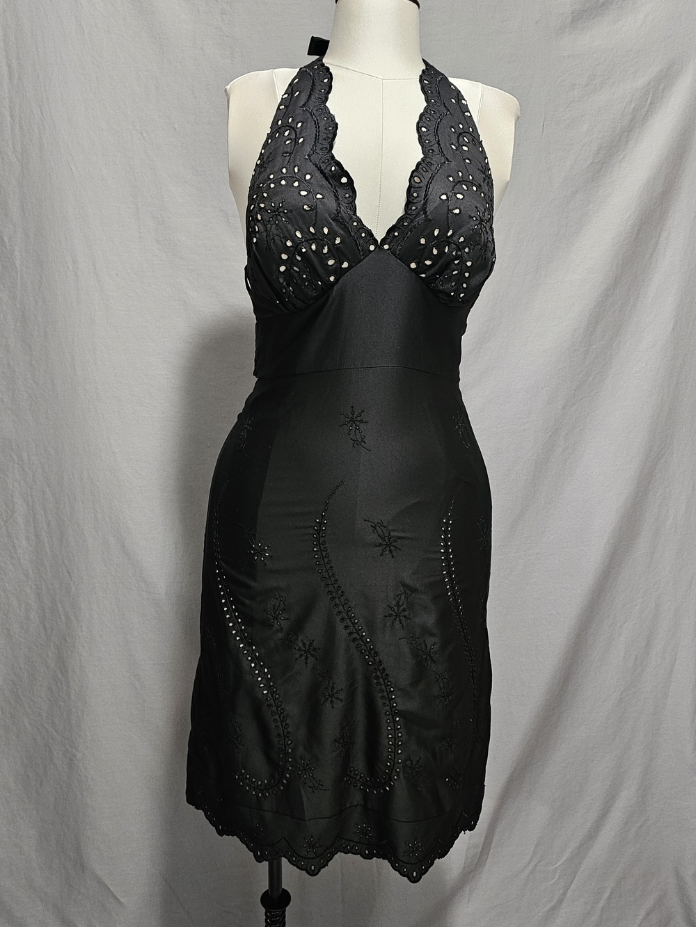 White House Black Market Black Backless Halter Dress